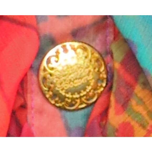 VTG Y2K Apple Bottoms Midi Skirt 3X Chiffon Psychedelic Maximalism Whimsy Ruffle - Picture 4 of 11